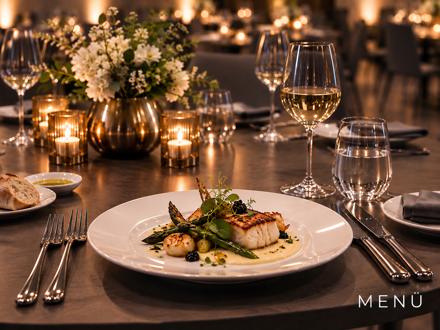 Serviertes Menü beim Catering im Dom Palais Wetzlar